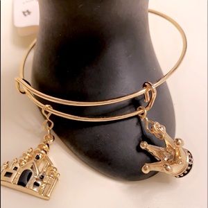 Gold Expandable Bracelet with Charms